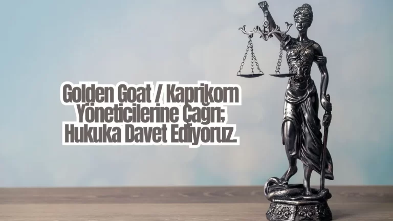 Golden goat hukuka davet, Süleyman Tunçer savcılık şikayeti